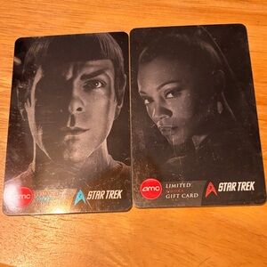 Star Trek AMC Limited Edition Gift Cards - Black Portrait Pair $0